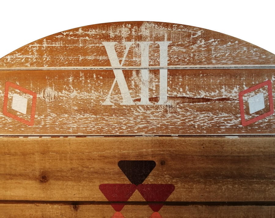 Horloge murale bois et métal style Navajo D76 cm