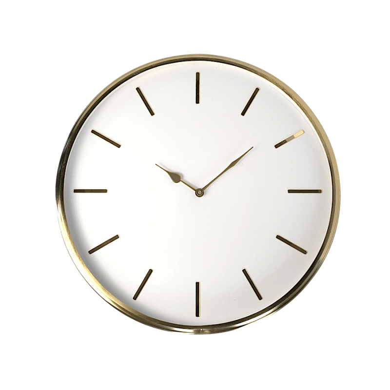 Horloge murale blanche métal doré D41 cm