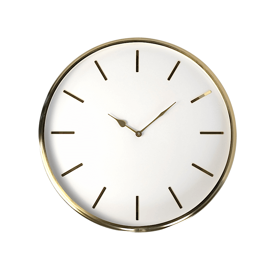 Horloge murale blanche métal doré D41 cm