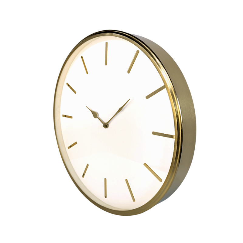 Horloge murale blanche métal doré D41 cm