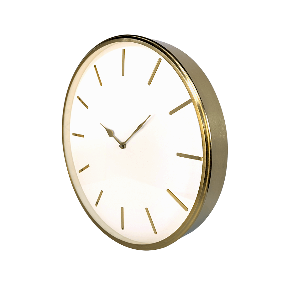 Horloge murale blanche métal doré D41 cm