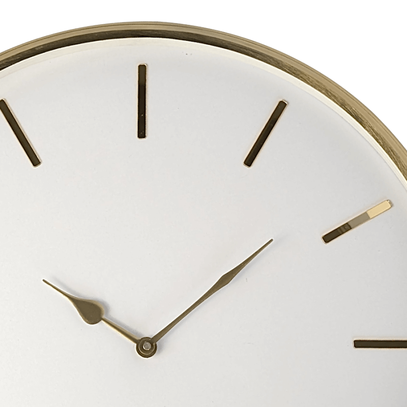 Horloge murale blanche métal doré D41 cm