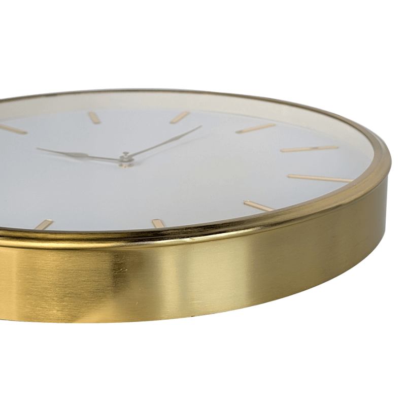 Horloge murale blanche métal doré D41 cm
