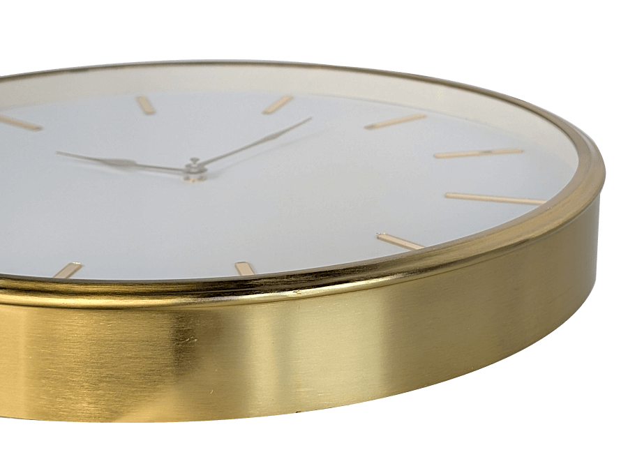 Horloge murale blanche métal doré D41 cm