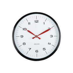 Horloge murale noir blanc rouge D30 cm