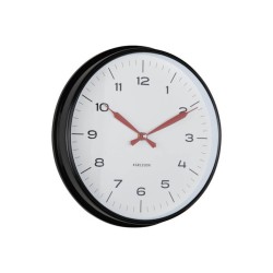 Horloge murale noir blanc rouge D30 cm