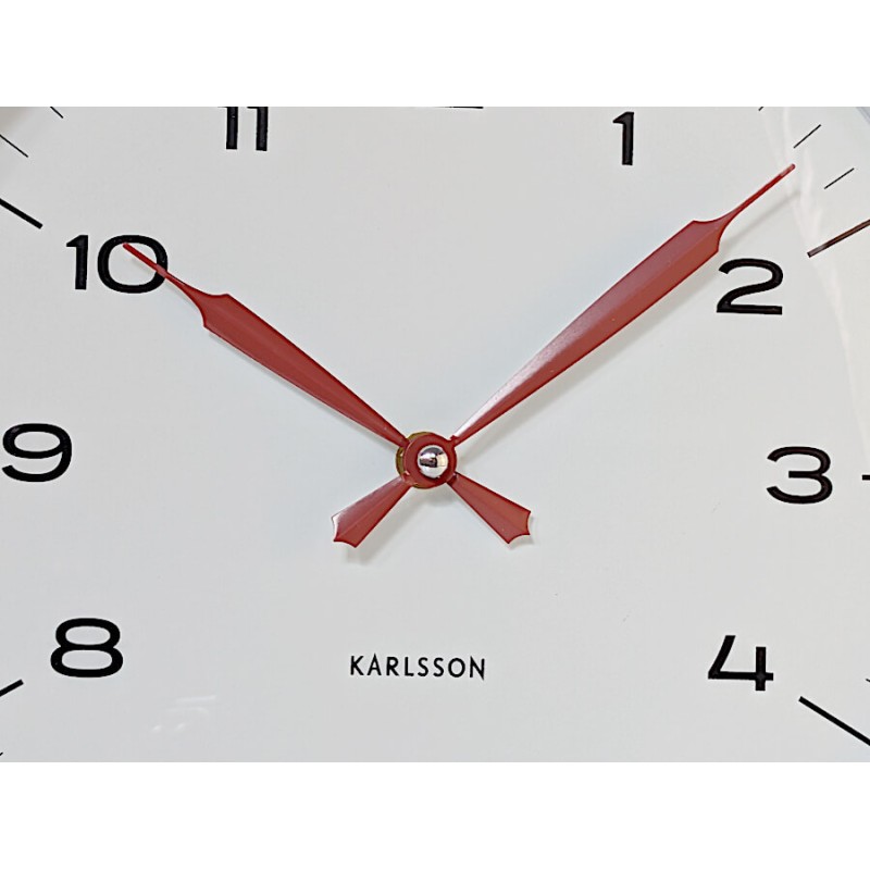 Horloge murale noir blanc rouge D30 cm