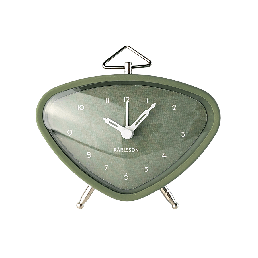 Réveil matin design triangle vert jungle