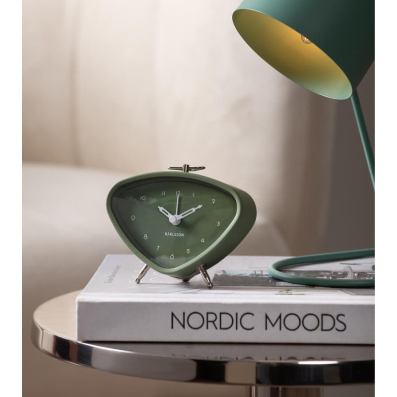 Réveil matin design triangle vert jungle