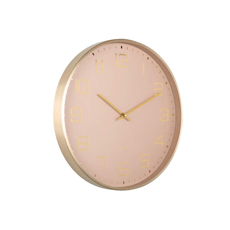 Horloge murale cadran beige rosé et or D40 cm