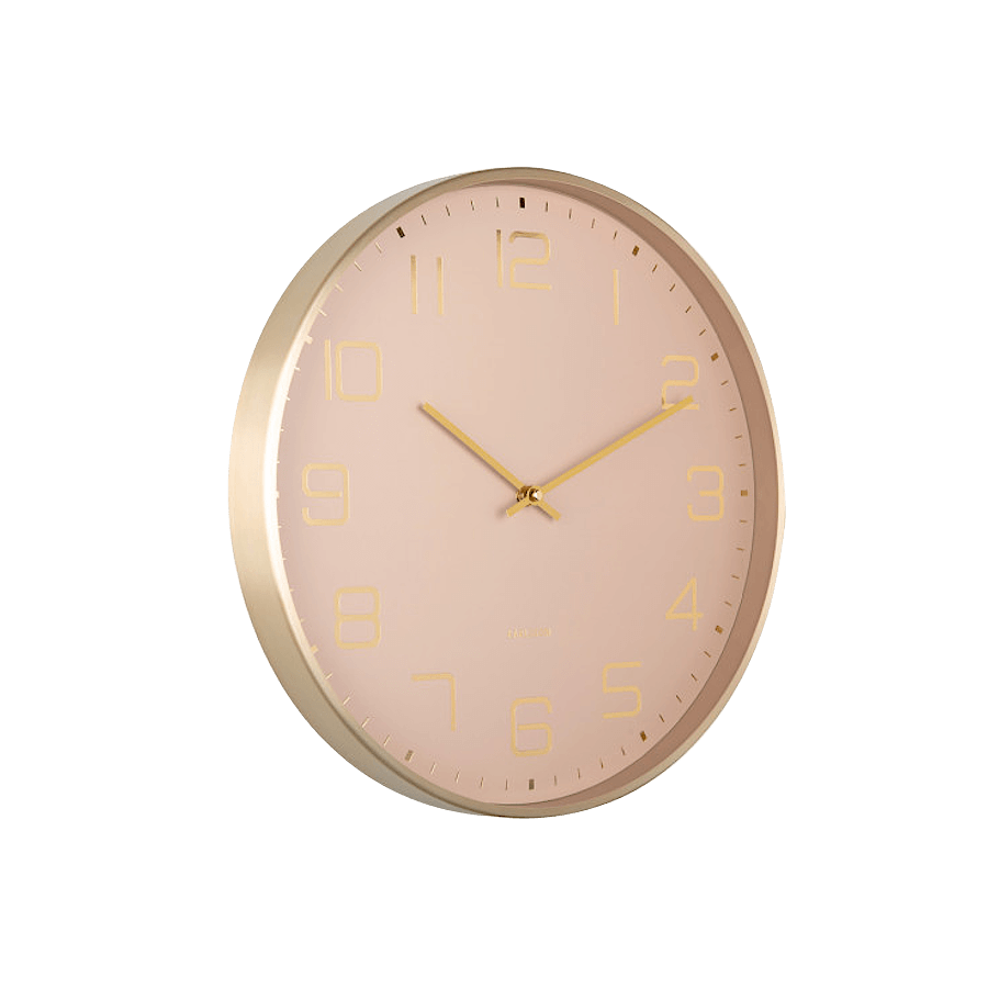 Horloge murale cadran beige rosé et or D40 cm