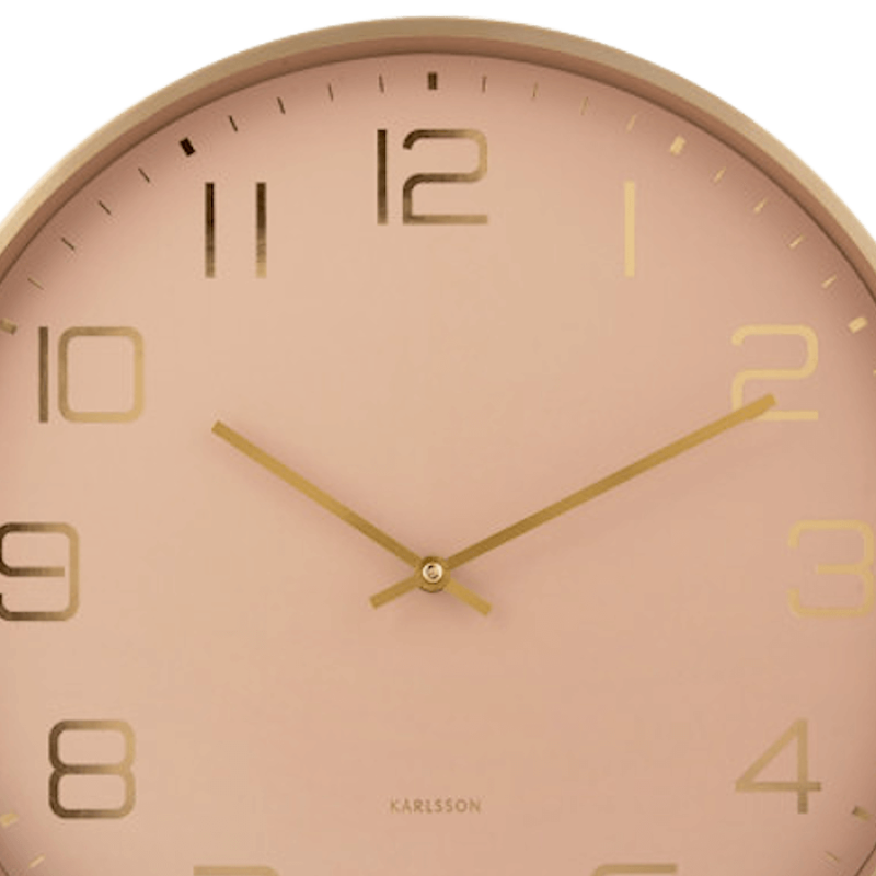 Horloge murale cadran beige rosé et or D40 cm