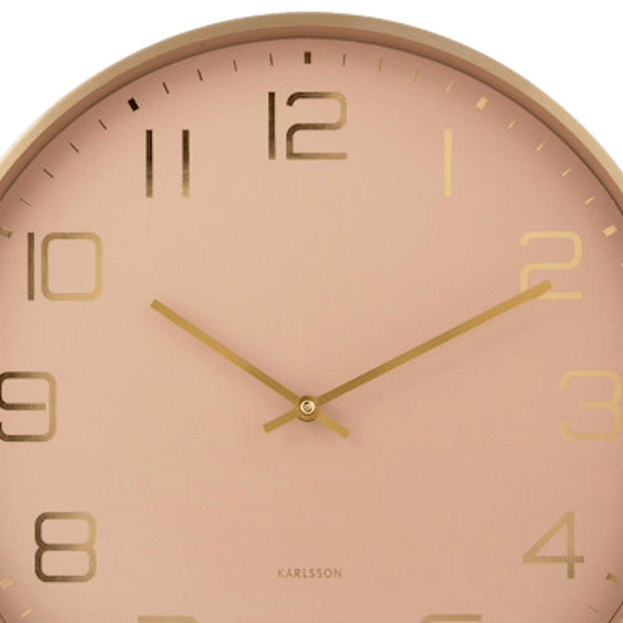 Horloge murale cadran beige rosé et or D40 cm