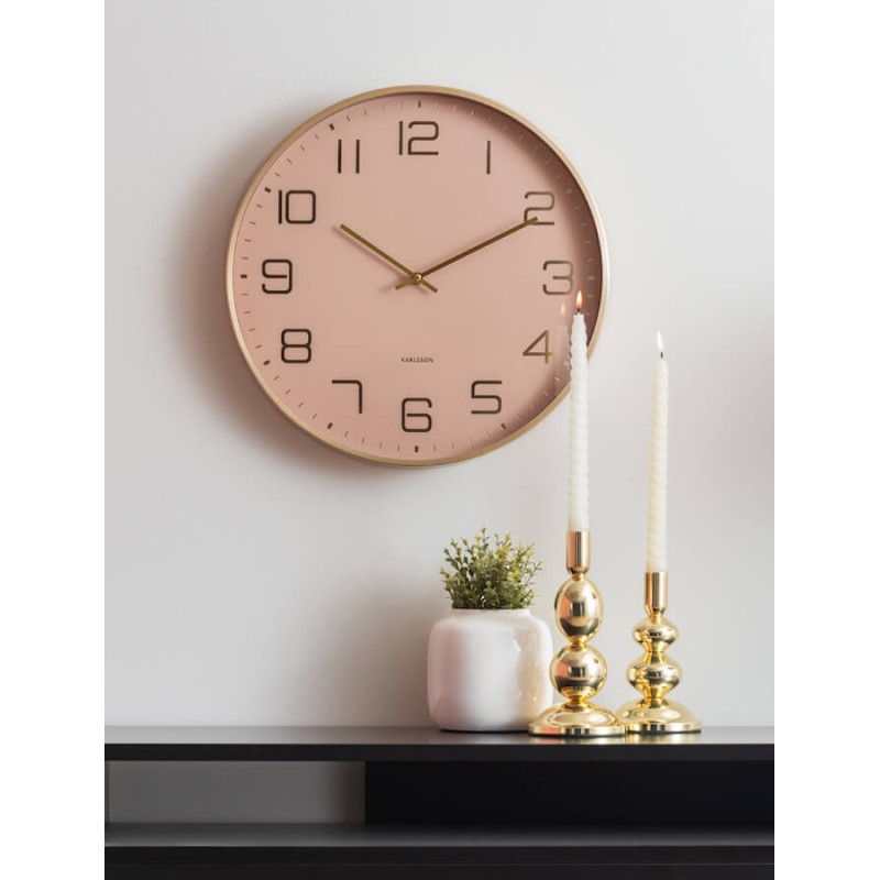 Horloge murale cadran beige rosé et or D40 cm