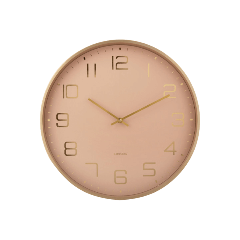 Horloge murale cadran beige rosé et or D40 cm
