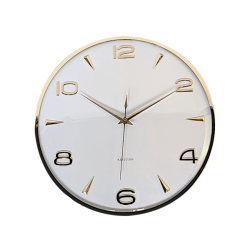 Horloge murale métal doré cadran blanc D40,5 cm