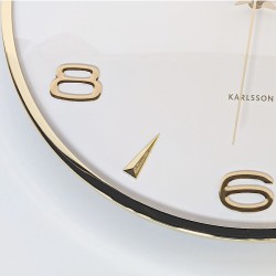 Horloge murale métal doré cadran blanc D40,5 cm