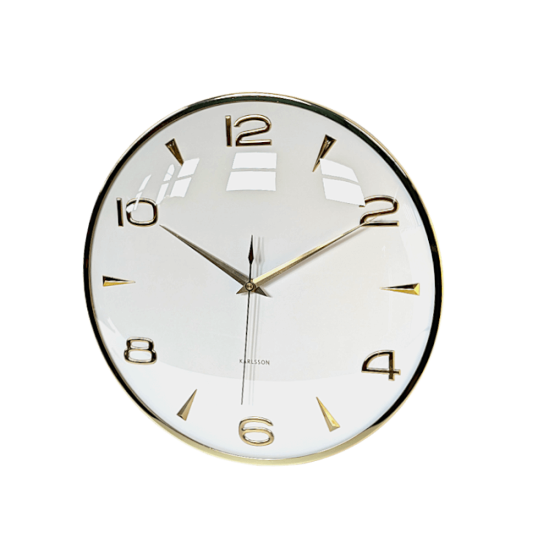Horloge murale métal doré cadran blanc D40,5 cm