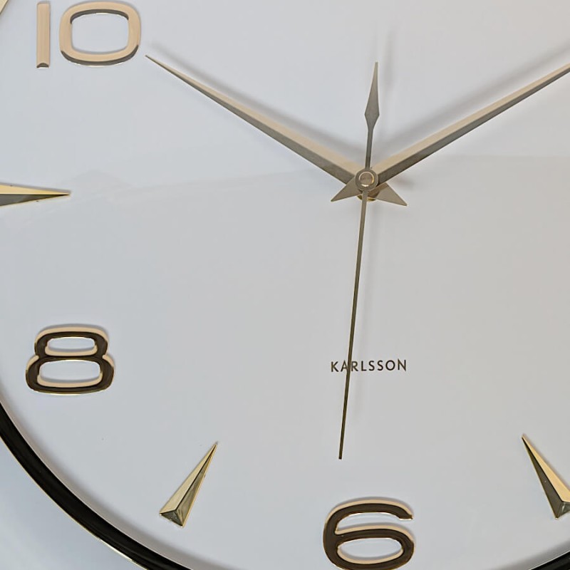 Horloge murale métal doré cadran blanc D40,5 cm