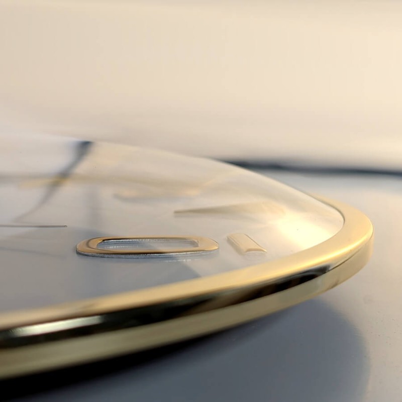 Horloge murale métal doré cadran blanc D40,5 cm