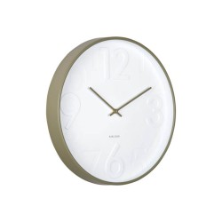 Horloge murale blanche et vert olive D40 cm