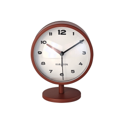 Réveil-matin métal rouge ocre H14 cm