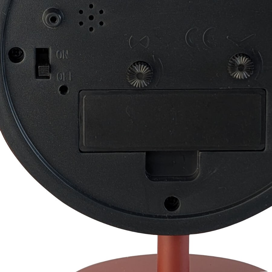 Réveil-matin métal rouge ocre H14 cm