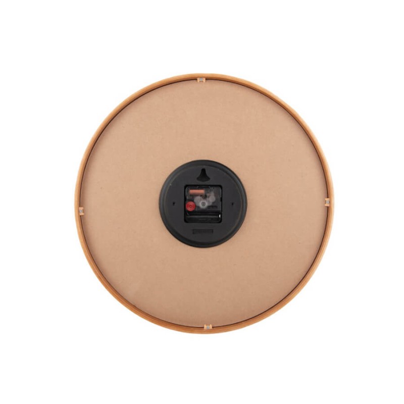 Horloge murale cadran vert forêt et bois naturel D40 cm