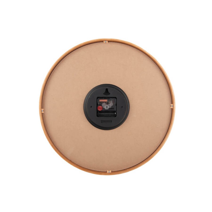 Horloge murale cadran vert forêt et bois naturel D40 cm