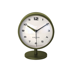 Réveil-matin métal vert olive H14 cm