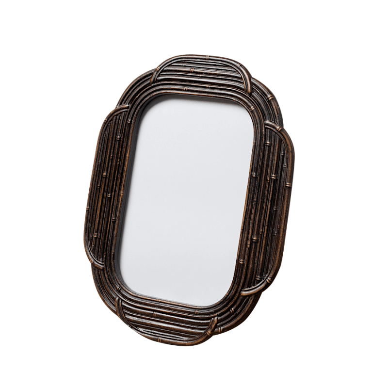 Cadre en résine et verre imitation rotin pour photos 15x10 cm