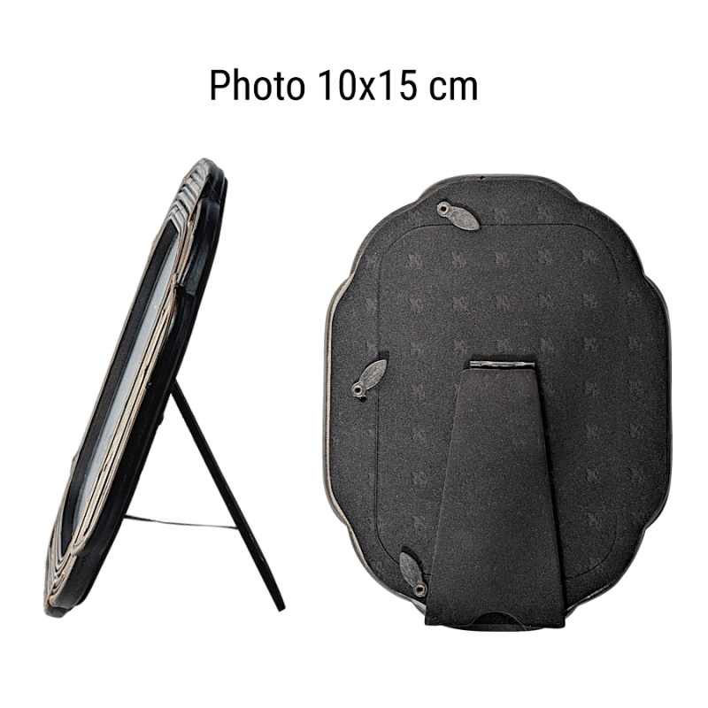 Cadre en résine et verre imitation rotin pour photos 15x10 cm