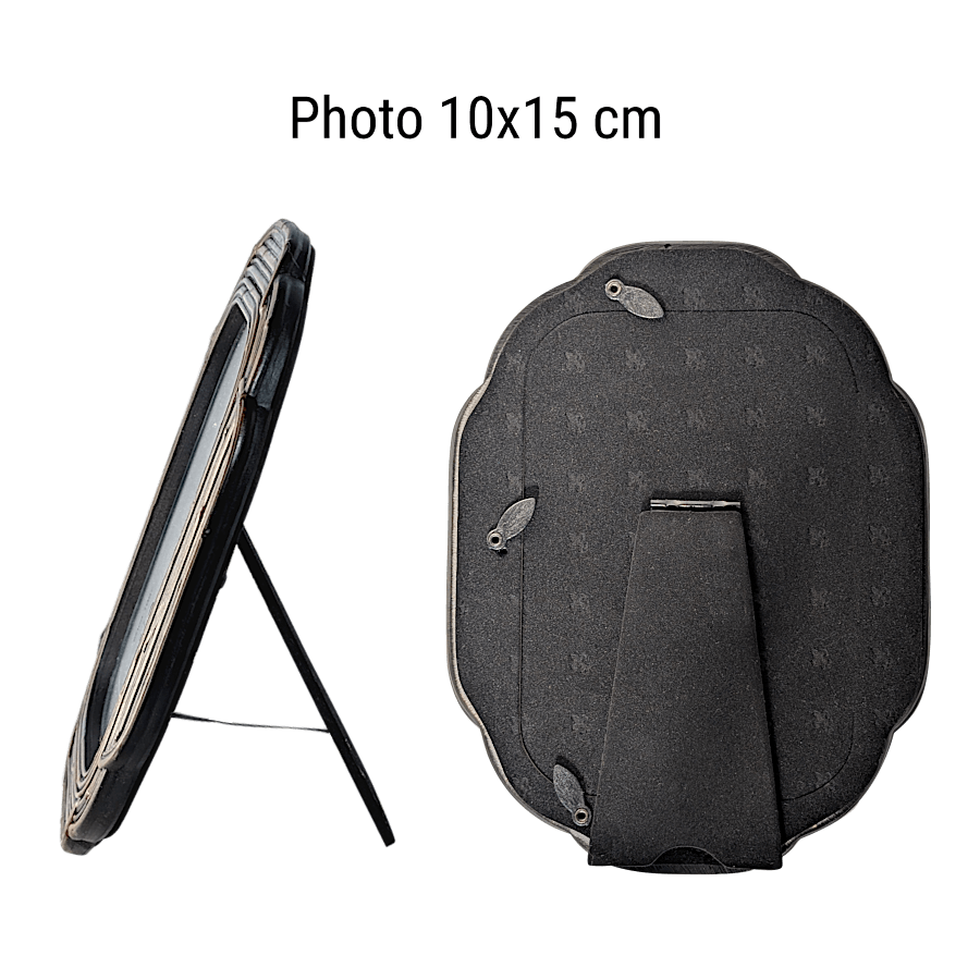 Cadre en résine et verre imitation rotin pour photos 15x10 cm