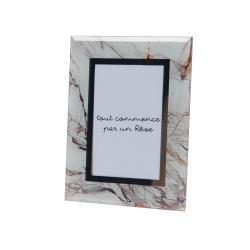 Cadre photo en verre effet marbre pour photos 10x15 cm