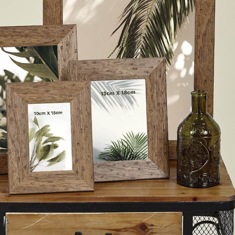 Cadre photo aspect noyer pour photos 10x15 cm