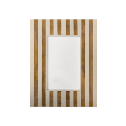 Cadre photo rayé crème et ambré pour photos 10x15 cm