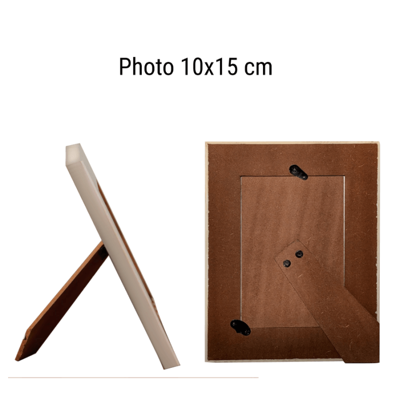 Cadre photo rayé crème et ambré pour photos 10x15 cm