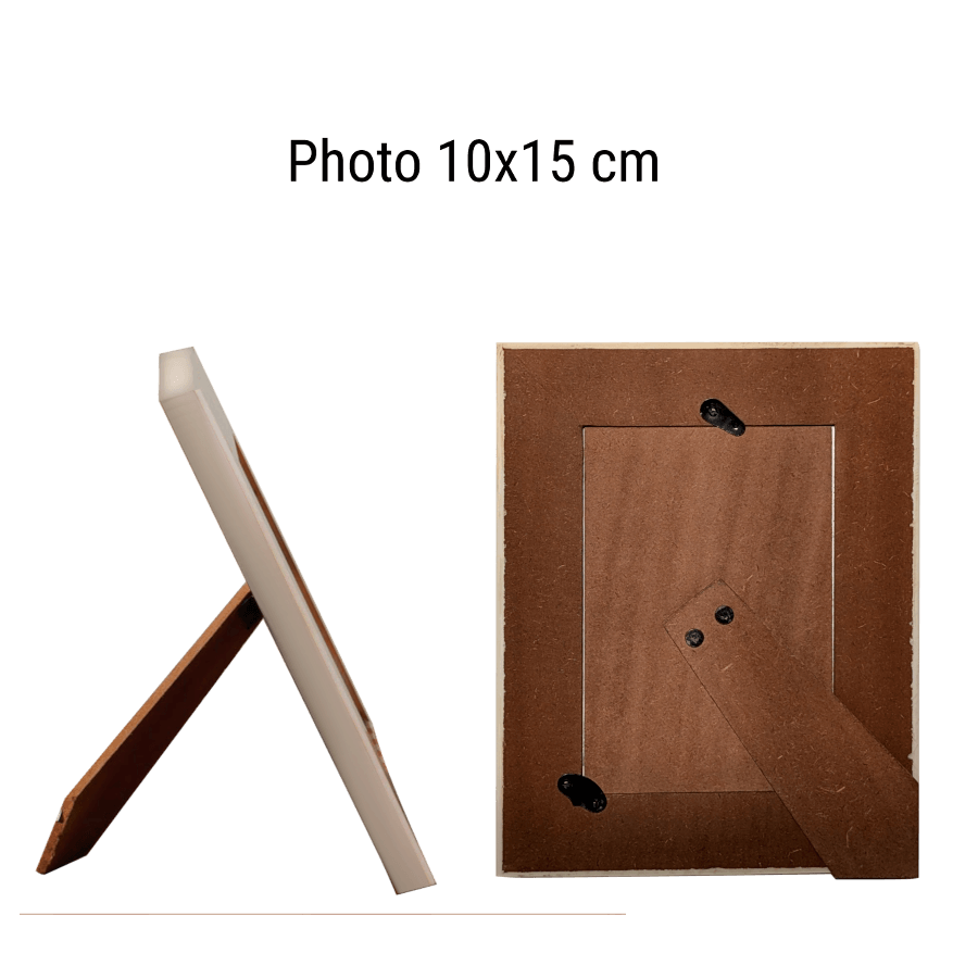 Cadre photo rayé crème et ambré pour photos 10x15 cm