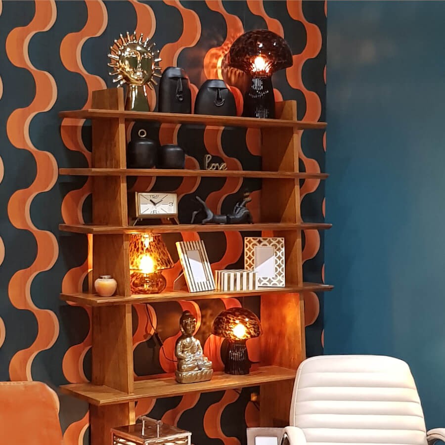 Cadre photo rayé crème et ambré pour photos 10x15 cm