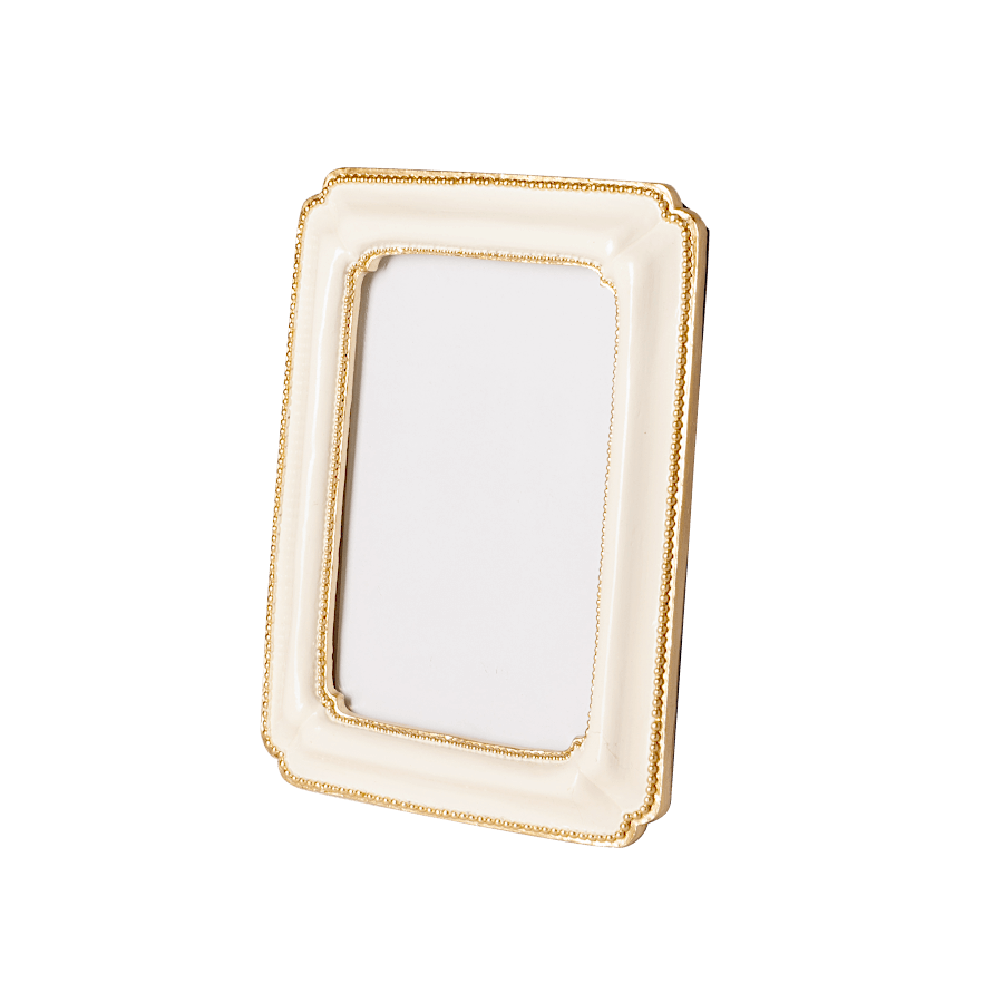 Cadre photo Romantique crème et or pour photos 10x15 cm