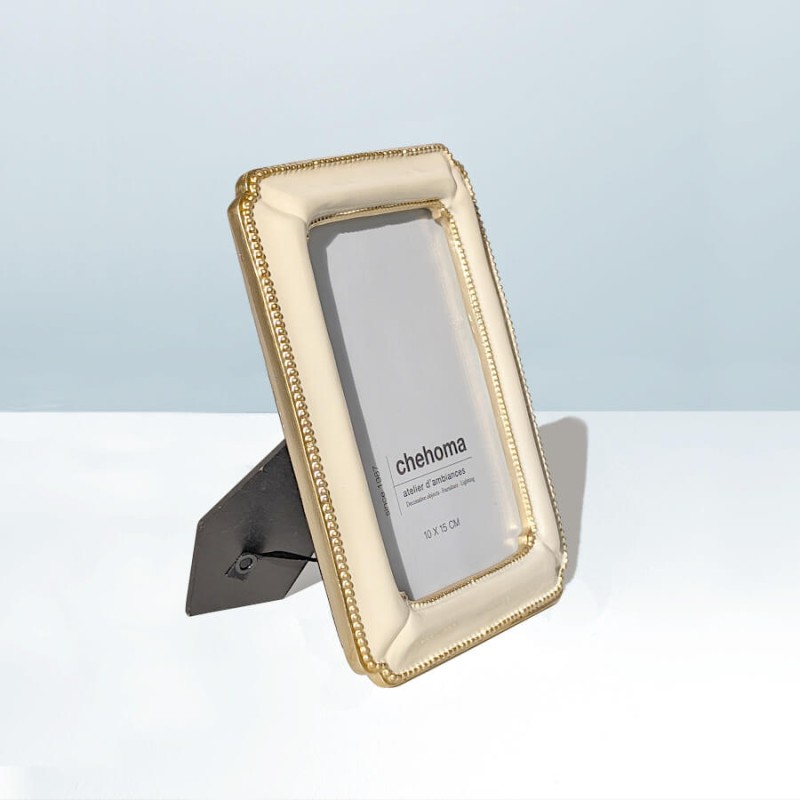 Cadre photo Romantique crème et or pour photos 10x15 cm