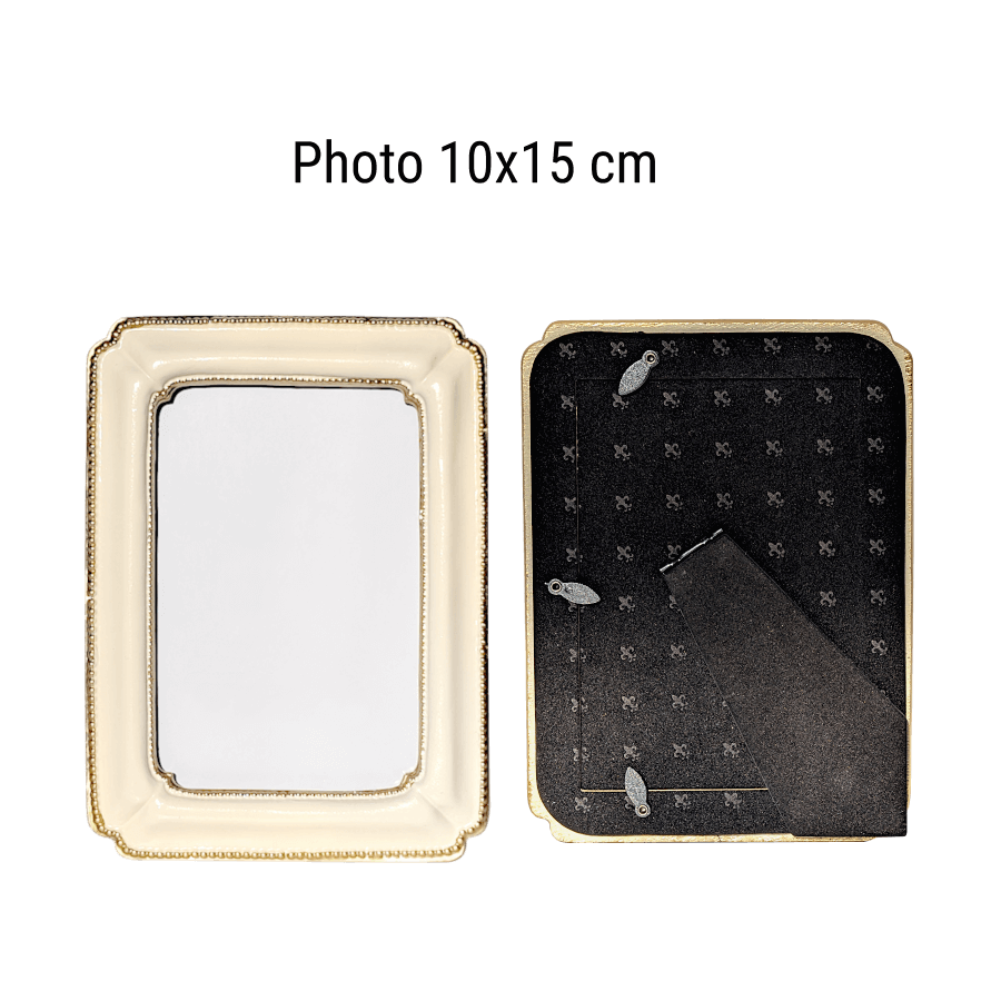 Cadre photo Romantique crème et or pour photos 10x15 cm