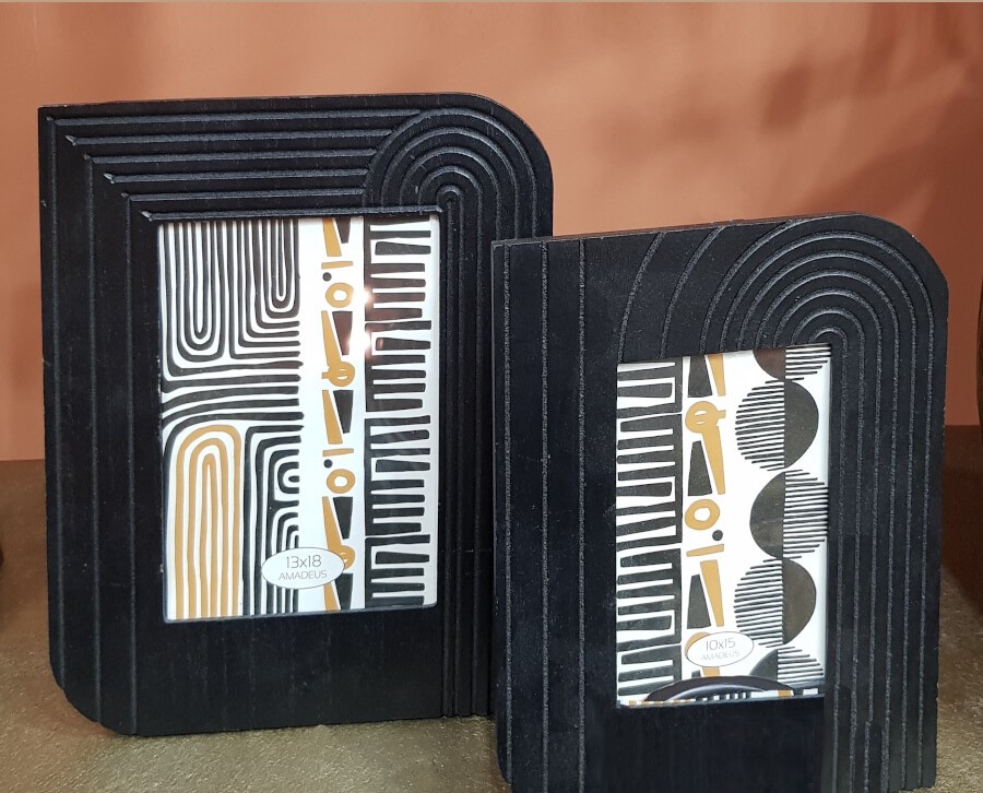 Cadre photo cannelé Art déco pour photos 13x18 cm