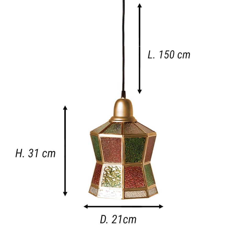 Suspension verre et métal style Tiffany D20 cm | Deco-Delight.com