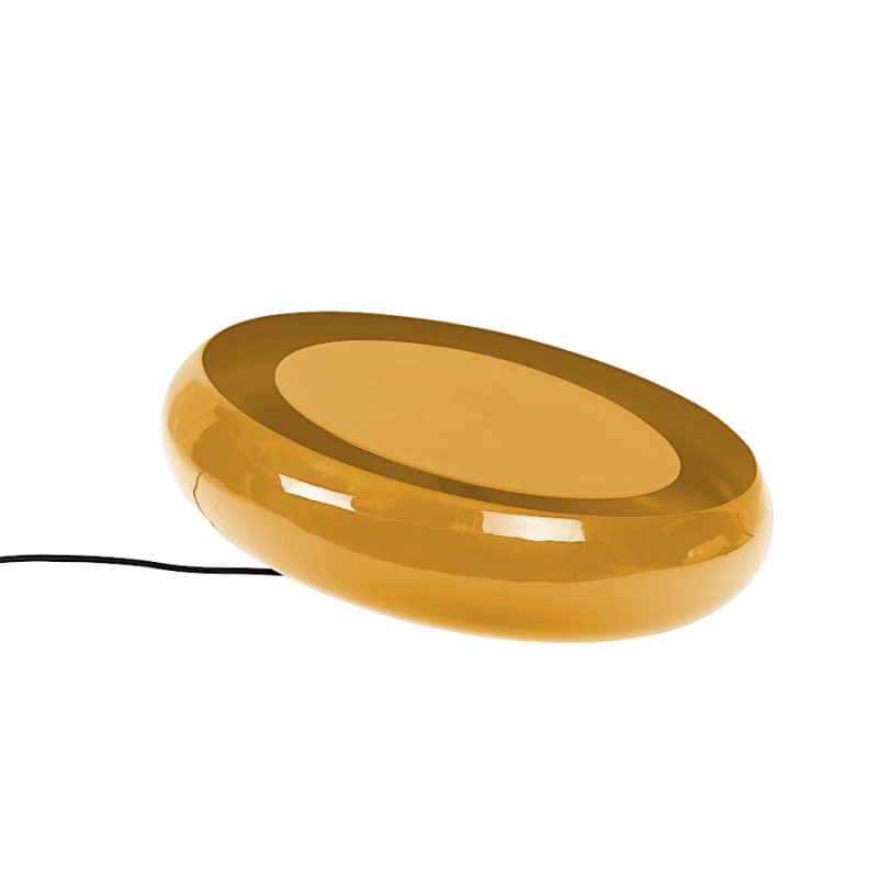 Suspension métal Rétro Moderne Jaune Moutarde D38cm | Deco-Delight.com