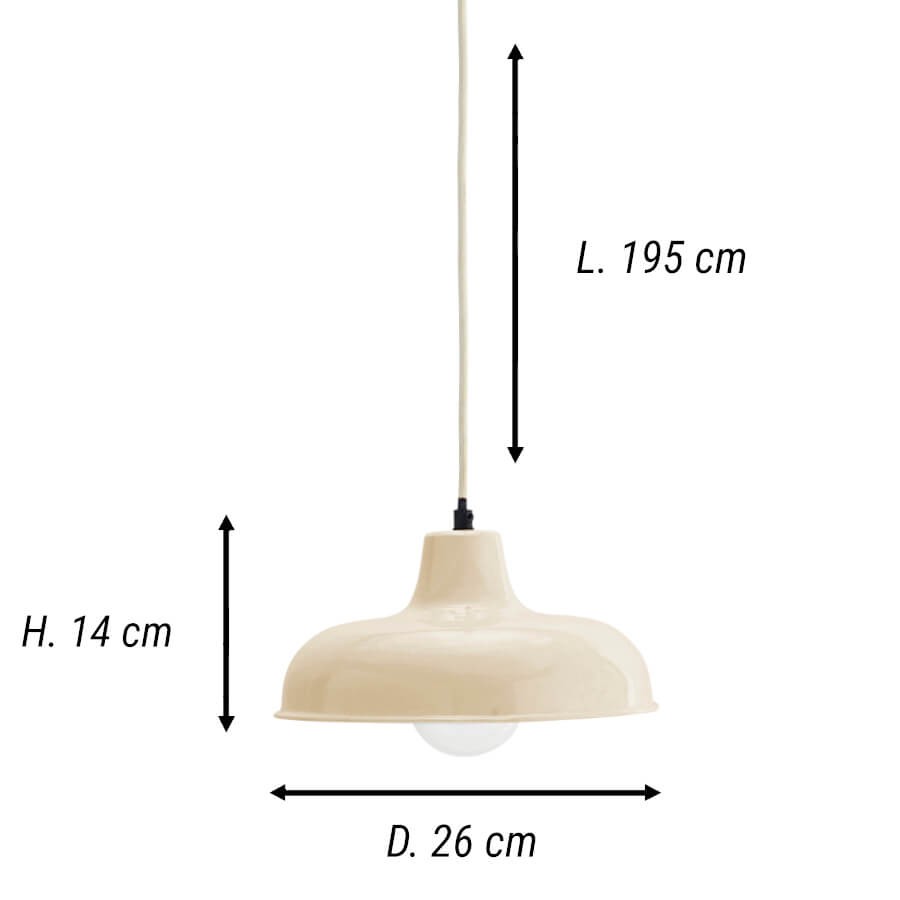 Suspension en métal émaillé ivoire D26 cm | Deco-Delight.com