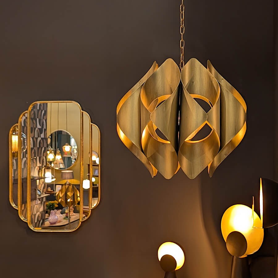 Suspension métal Pétales recourbés D38 cm | Deco-Delight.com