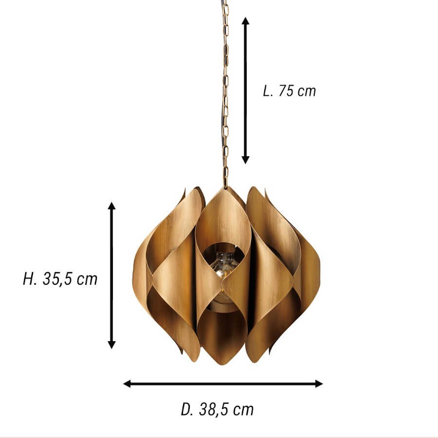 Suspension métal Pétales recourbés D38 cm | Deco-Delight.com