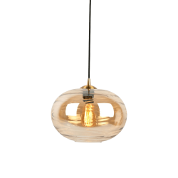 Suspension luminaire verre H21 cm Ambrée | Deco-Delight.com