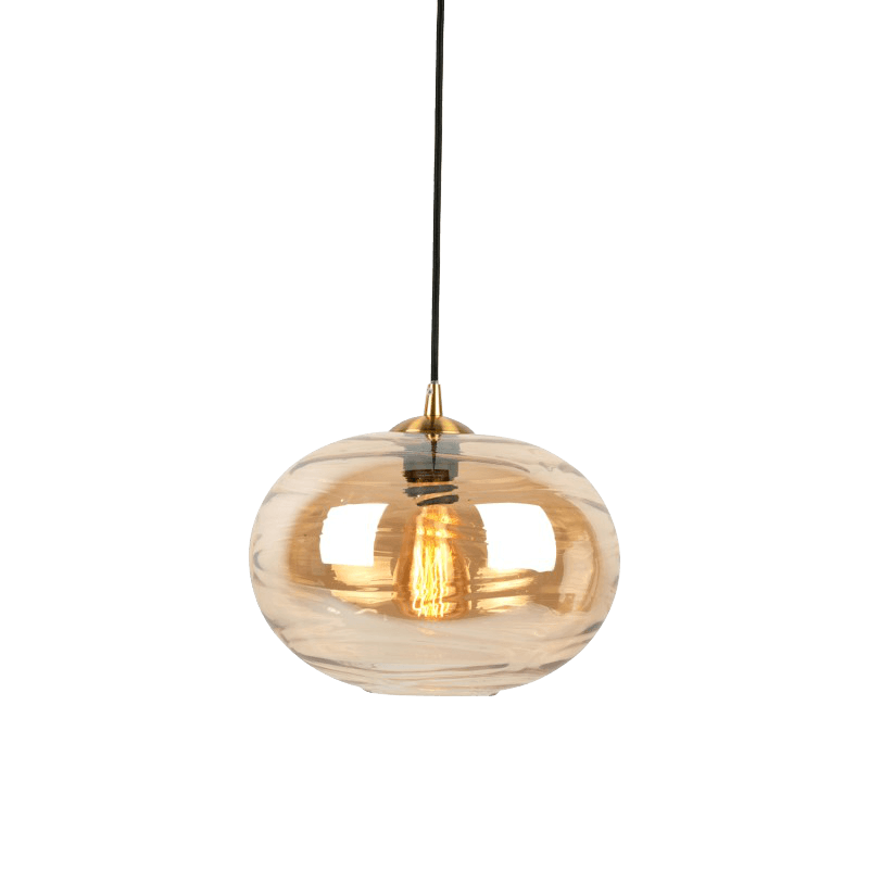 Suspension luminaire verre H21 cm Ambrée | Deco-Delight.com